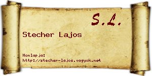 Stecher Lajos névjegykártya
